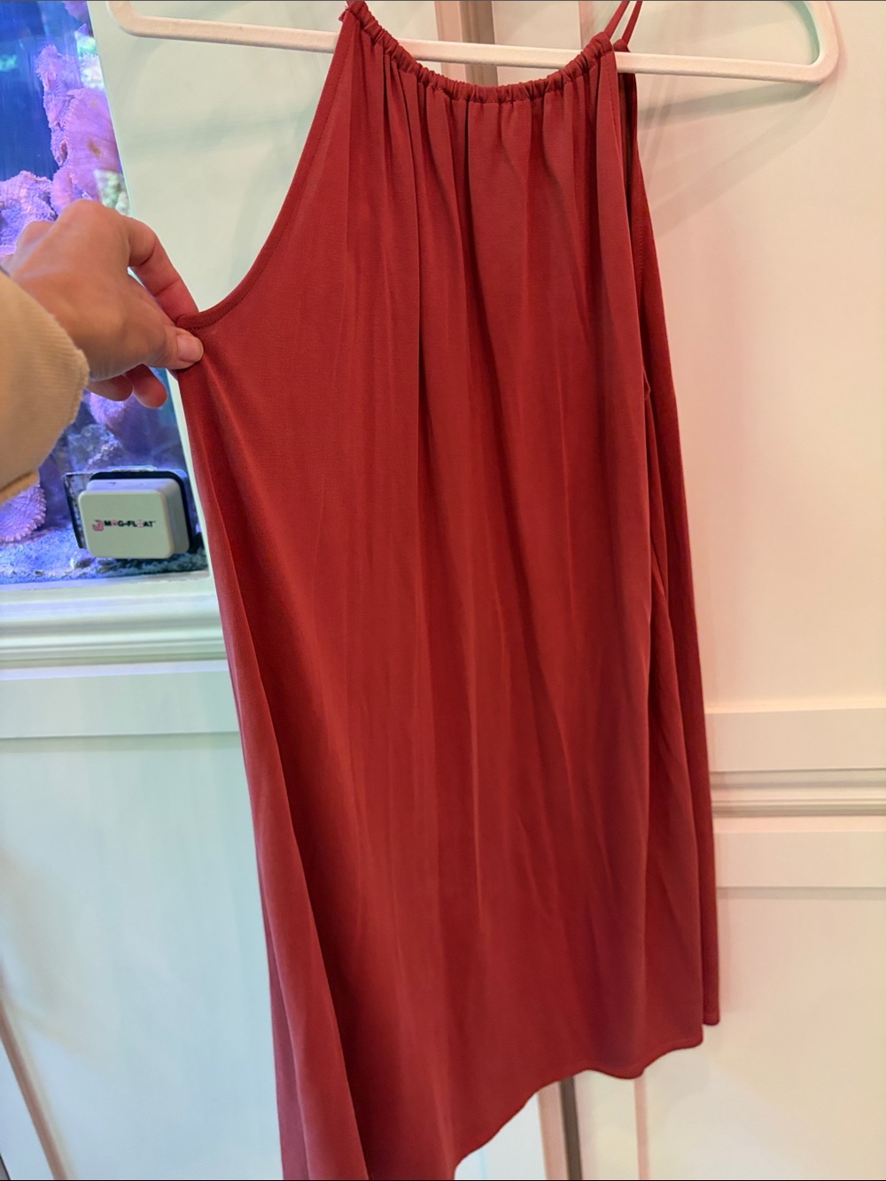 Women’s Sleeveless Midi Dress in Rust Red